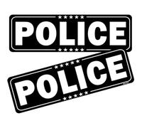 Security Patrol Magnet for Car, Large Security Car Magnetic Signs, Reflective Vehicle Door Magnet for Professional Security Guard (Black-Police-2 Pack)