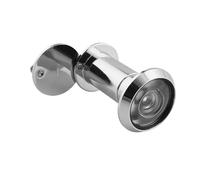 Security Peephole Door Viewer Solid Brass 220 Degree Wide-Angle Spy Hole Viewer with Privacy Cover for 35-60mm Thick Doors Peep Hole, Steel Color