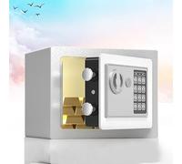 Security Safe Box, Carbon Alloy Steel Electronic Safe Box Fireproof Antitheft Portable Money Bank for Home Office Hotel Business Jewelry Cash (white)