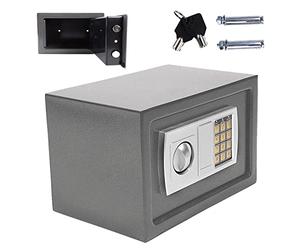 Security Safe Box Cash Box, 8.5L Small Cabinet Safe 20cm x 31cm x 20cm, Digital Keypad Safety PIN Code, with 2 Keys, Easy to Mount for Home, Business, Office (Grey)