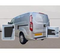 Security Shield Set For Ford Transit Custom MK1 2013-2023 Left + Rear Black