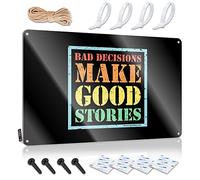 Security Signage Bad Decisions Make Good Stories Tin Sign Funny Warning Signs Alarms of Security House ( Size : 30X40CM )