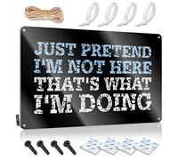 Security Signage Just Pretend I’M Not Here Tin Sign Funny Warning Signs Alarms of Security House ( Size : 30X40CM )