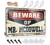 Security Signs for Yard Beware of Mr. Mcdowell Metal Sign Outdoor Signs for Businesses Man Cave Stuff ( Size : 30X40CM )