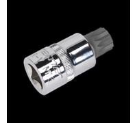 Sealey Security Spline Socket Bit Sx107 M16 55mm 1/2" Square Drive S2 Steel