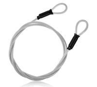 Security Steel Cable Coated Double Loop Cable Lock Luggage Lock Wire Rope 5mm x 1.2m Safety Wire Rope Flexible Security Cables Locks Braided Steel Lanyard Chains for Outdoor Gate Locks Bike Padlock