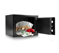 Security Steel Safe Box, Practical Strong High Strength Security Steel Safety Box, Key Operated Money Cash Safe with 2 Keys Lock for Storage Home Office Hotel, Thick Hardened Steel Safe Black