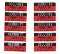 Security Stickers Tamper-EVIDENT Warranty Void RED and Black DO NOT Break Seal X 100 Labels