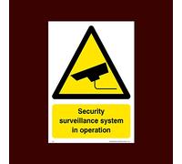 Security Surveillance system in operation Sticker/Self Adhesive Sign (S21) - CCTV, Security, Warning, Alarmed, Surveillance, Camera, Dogs, Premises