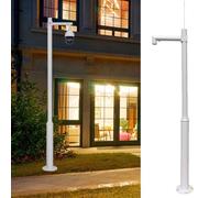 Security Surveillance System Mounting Pole with Arm Bracket, Thick Metal Camera Mounting Bracket with Ground Stake and Screws