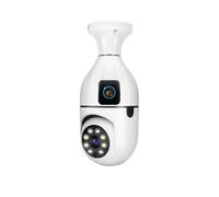 Security TUYA Dual Cameras Spot LightSecurity Camera Wireless, 6PM Home E27 Security Camera, 360° Surveillance,No Blind Spots, 2.4 GHz Wi-Fi,HomeBase Compatible with Night Vision No Monthly Fee