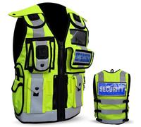 Security Vest Dog Handler Tactical Safety Enforcement CCTV Jackets Adults Hi Viz One Size Fits All (UK, Alpha, One Size, Regular, Regular, Police, Hiviz Grey Strip)