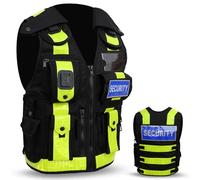 Security Vest Dog Handler Tactical Safety Enforcement CCTV Jackets Adults Hi Viz One Size Fits All (UK, Alpha, One Size, Regular, Regular, First Aid, Black Hiviz Strip)