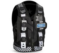 Security Vest Dog Handler Tactical Safety Enforcement CCTV Jackets Adults Hi Viz One Size Fits All (UK, Alpha, One Size, Regular, Regular, Police, Black Grey Dots)