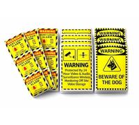 Security Warning Sign Stickers, Intruder Deterrent, 3 Styles, 4 CCTV, 4 Beware Of The Dog, 9 Very Loud Alarm With Text Alert, For Construction Sites, Secure Compounds, No Entry, Private Property