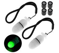 SecurityIng 2Pc Underwater Strobe Signal Light Scuba Night Dive Marker LED Flashy Safety Lamp Firefly Diving Beacon Beam 200M Underwater 200 Hour Duration with Battery (Green)