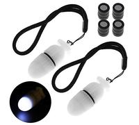 SecurityIng 2Pc Underwater Strobe Signal Light Scuba Night Dive Marker LED Flashy Safety Lamp Firefly Diving Beacon Beam 200M Underwater 200 Hour Duration with Battery (White)