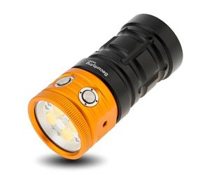 SecurityIng Dive Torch, DF15 25000Lumens Diving Torch, 100m Underwater Video Torch, Scuba Diving Torch with Rechargeable Waterproof Flashlight for Underwater Photography and Videography (DVF01)