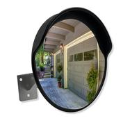 SECURITYMAN Adjustable Convex Mirror for Blind Spots 12" - Impact Resistant Polycarbonate Fish Eye Mirror - Wide Views for Outdoor or Indoor - SMCONVEXMIR12