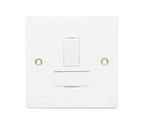 Securlec 1 Gang Square Fused Spur Socket in White Securlec White
