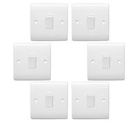 Securlec 1 Way 1 Gang Light Switch, Round Edge, Durable, Lightweight, Compact, Easy Installation, Stable Performance, Ideal for Homes, Offices, Hotels & Shops (Pack of 6)