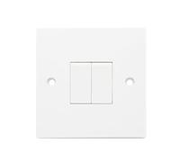 Securlec 2 Way 2 Gang Light Switch, Lightweight, Compact, Easy Installation, Square Edge, Durable, Dual Control, Ideal for Homes, Offices, Hotels & Shops (Pack of 1)