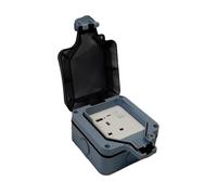 Securlec Single Weatherproof Outdoor Socket - 1 Gang with USB A & USB C - IP66 Rated, Plastic, Outdoor Switched Socket