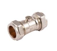 Securplumb Chrome Plated Isolating Valve in Silver Securplumb Silver