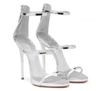SECWL Women's Summer New Sexy Stiletto Heels Sandals Fashion Banquet Zipper Strap Combination High Heels Shoes