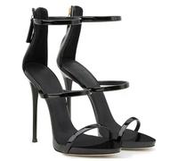 SECWL Women's Summer New Sexy Stiletto Heels Sandals Fashion Banquet Zipper Strap Combination High Heels Shoes