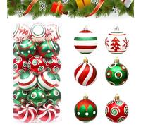 SEDEX 30 PCS Christmas Baubles, Christmas Ball Ornaments Delicate Xmas Theme Painting & Glittering Pendants Decorative Hanging Christmas Tree Decoration for Festival Holiday Wedding Party Decor