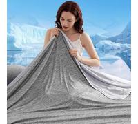 SEDEX Cooling Blanket Night Sweats Relief Summer Lightweight Cool Throw Q-Max >0.4 Breathable Double Sided Anti-Sweat Blanket for Hot Sleepers Night Sweats Bed Sofa Travel (Grey,200 x 230cm)