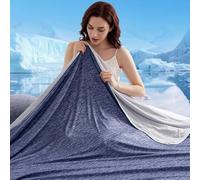 SEDEX Cooling Blanket Night Sweats Relief Summer Lightweight Cool Throw Q-Max >0.4 Breathable Double Sided Anti-Sweat Blanket for Hot Sleepers Night Sweats Bed Sofa Travel (Blue,150 x 200cm)