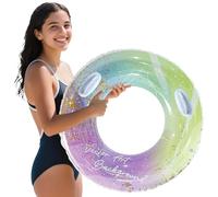 SEDEX Inflatable Rings for Adults Cool Summer Large Water Inflatables Rubber Starry Sky Pool Ring with Sequins Beach Rings Floaties for Swimming Pool Party Decorations