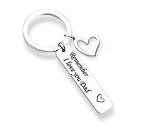 SEDEX Key Rings Tag Engraved I Love You Mothers Father Day Gifts from Daughter and Son Key Chains for Women Best Dad Mum Personalised Keychain with Dog Tag (Rember I Love You Dad)
