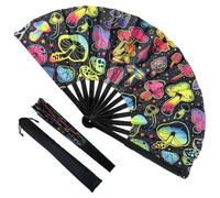 SEDEX Large Clack Fan Rave Fan Folding Hand Fan UV Neon Festival Fan for Rave Accessories EDM Party Drag Queen Dance Performance Cosplay Gift