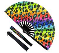 SEDEX Large Clack Fan Rave Fan Folding Hand Fan UV Neon Festival Fan for Rave Accessories EDM Party Drag Queen Dance Performance Cosplay Gift