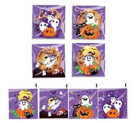 SEDEX Party Bags, 100 PCS Halloween Cellophane Sweet Bags Small Clear Cello Self Seal Bag for Treats Cookie Candy Self-Adhesive Plastic Trick or Treat Gift Bags for Halloween Party Favours Supplies
