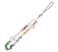 SEDEX Phone Charm Heart-shaped Beads Wrist Mobile Phone Lanyard Beaded Aesthetic Natural Stone Telephone Keychain Accessories Crystal Anti-Lost Handmade Cellphone Bracelet Strap for Women Colours