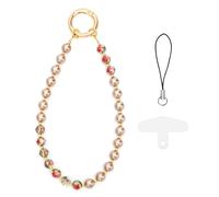 SEDEX Phone Wrist Strap, Iridescent Pearl Crystal Charm Trendy Beaded Chain for Teens Anti-Lost Lanyard Phones Accessories Keychain for Wallet Handbag Camera Cell Decoration