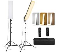 SEDGEWIN 2 Pack Full Screen Photography Lighting Kit 2500-7500K Photo Studio Light LED Video Light Dimmable Streaming Light with Remote Control & 6.5ft Stand for Filming YouTube TikTok Video Gaming