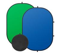 SEDGEWIN Green Screen Background 5x6.5ft/150x200cm Double-Sided Pop Up Backdrop Collapsible Blue Screen Muslin Chromakey Screen with Carry Bag For Photo Studio, Streaming, Gaming