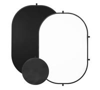 SEDGEWIN White Black Photography Backdrop, 3x5ft/100x150cm Double-Sided Pop Up Collapsible Background Panel Reversible Muslin Chromakey Screen with Carry Bag for TikTok YouTube Video Live Streaming
