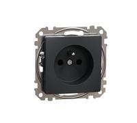 Sedna Design & Elements, 2P PE socket with apertures, Black Anthracite