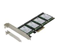 SEDNA - PCIe 4X - Quad mSATA SSD RAID Controller Card (RAID 0/1/10) Marvell HyperDuo Technology with Low Profile Bracket (SSD not included)