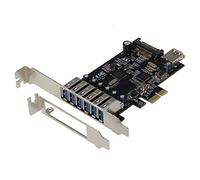 Sedna - PCIE 7 Port USB 3.1 Gen I (5Gbps) Adapter Card (6 External and 1 Internal Ports) with Low Profile Bracket