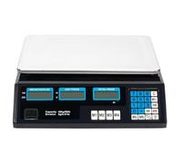 SEDOL 30-40kg Digital Price Computing Scale - UK Plug Electronic Retail Weighing Machine for Fruit, Vegetable, Grocery Shop, Market Stall - 5g Precision, LCD Display, Tare, Rechargeable (Silver/Black)