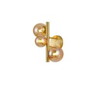 Sedona 3 Light Wall Light - Satin Gold with Amber Glass