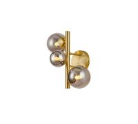 Sedona 3 Light Wall Light - Satin Gold with Smoke Plated Glass