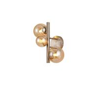 Sedona 3 Light Wall Light - Satin Nickel with Amber Glass